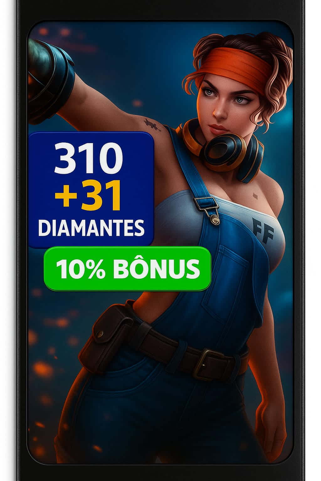 310 Diamantes + Bônus 10%