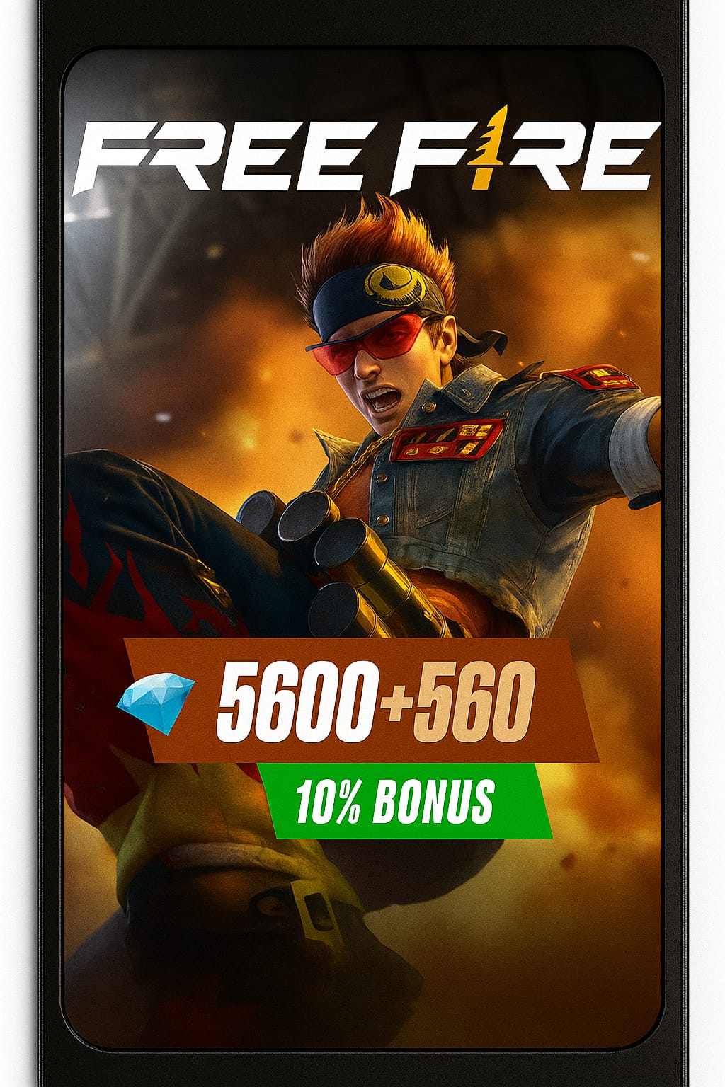 5600 Diamantes + Bônus 10%